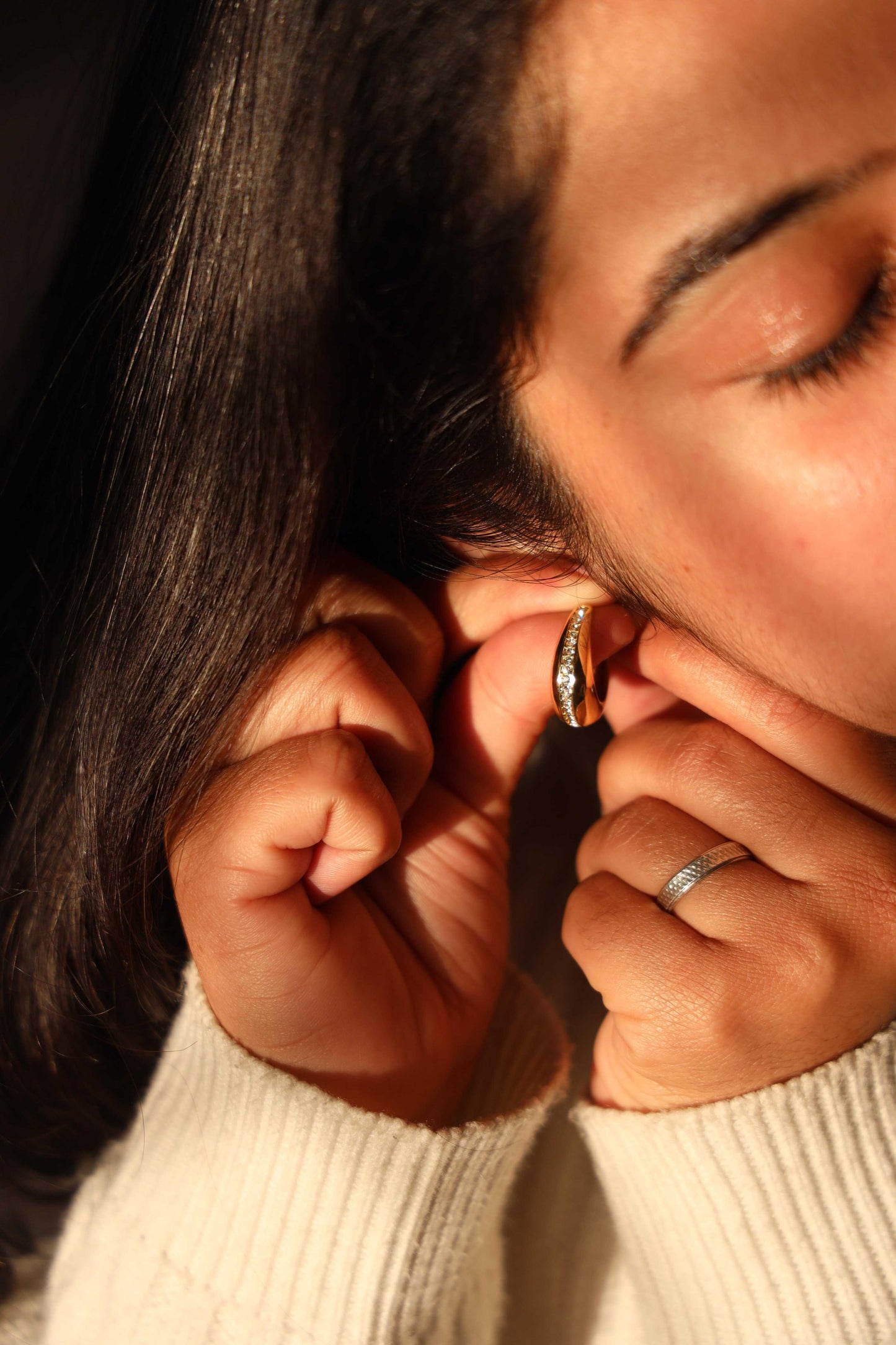 Diamond Hoop Earrings
