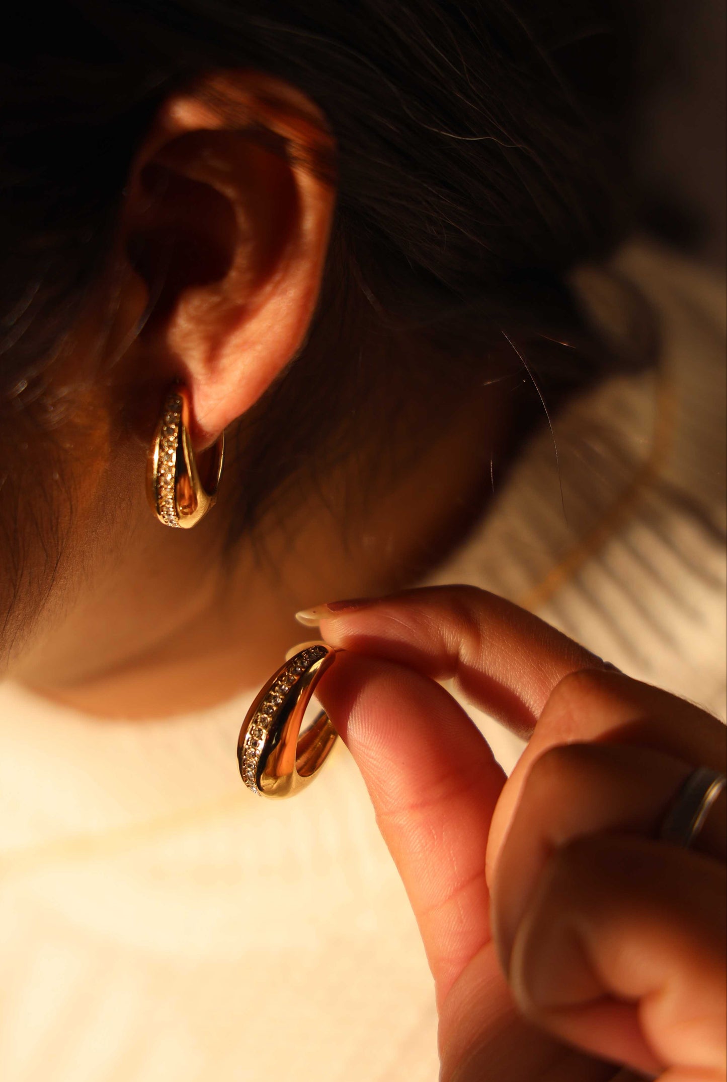 Diamond Hoop Earrings