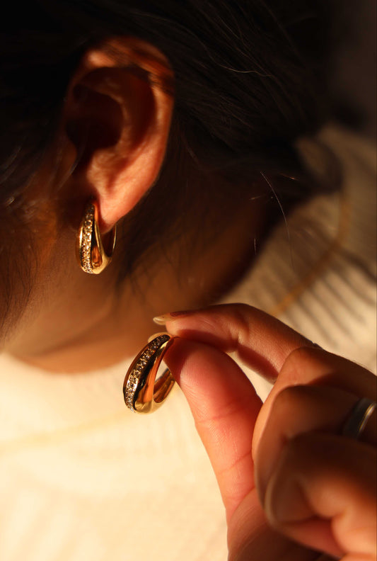 Diamond Hoop Earrings