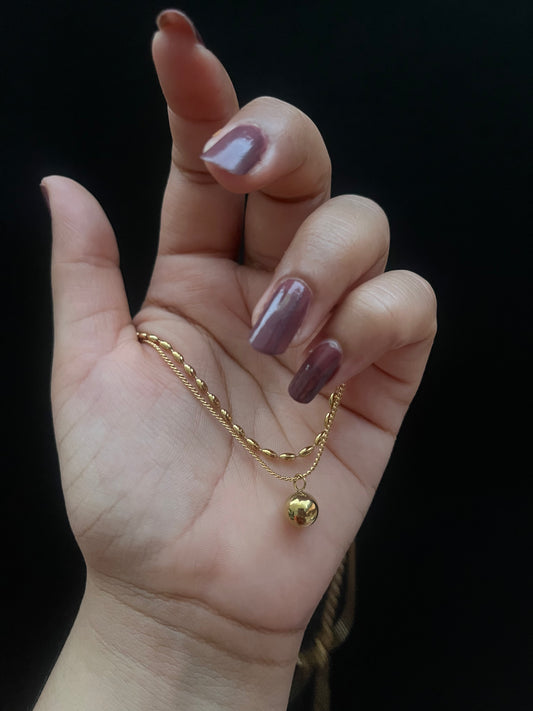 Golden Drop Double layered Necklace